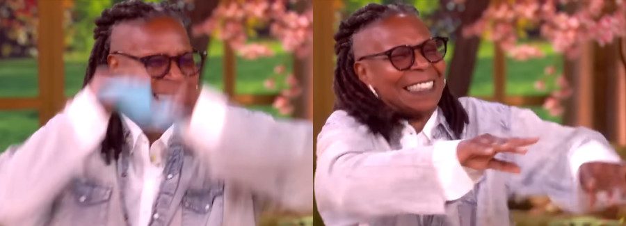 Whoopi Goldberg tosses cue cards at co-hosts/Credit: YouTube
