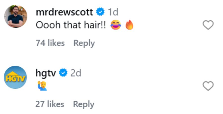 Drew Scott & HGTV's responses - IG
