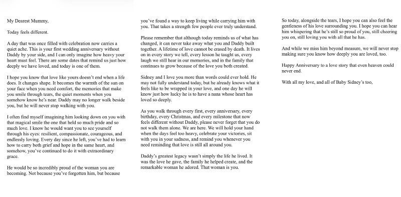 Kelly Osbourne's letter to her mother/Credit: Instagram